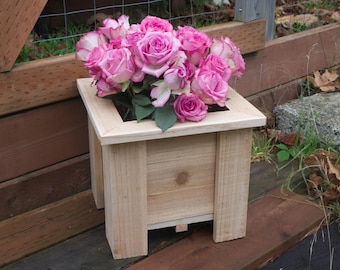 Quaint Cedar Planter Box – Handcrafted Rustic Outdoor Decor Made In A Small Shop In The USA