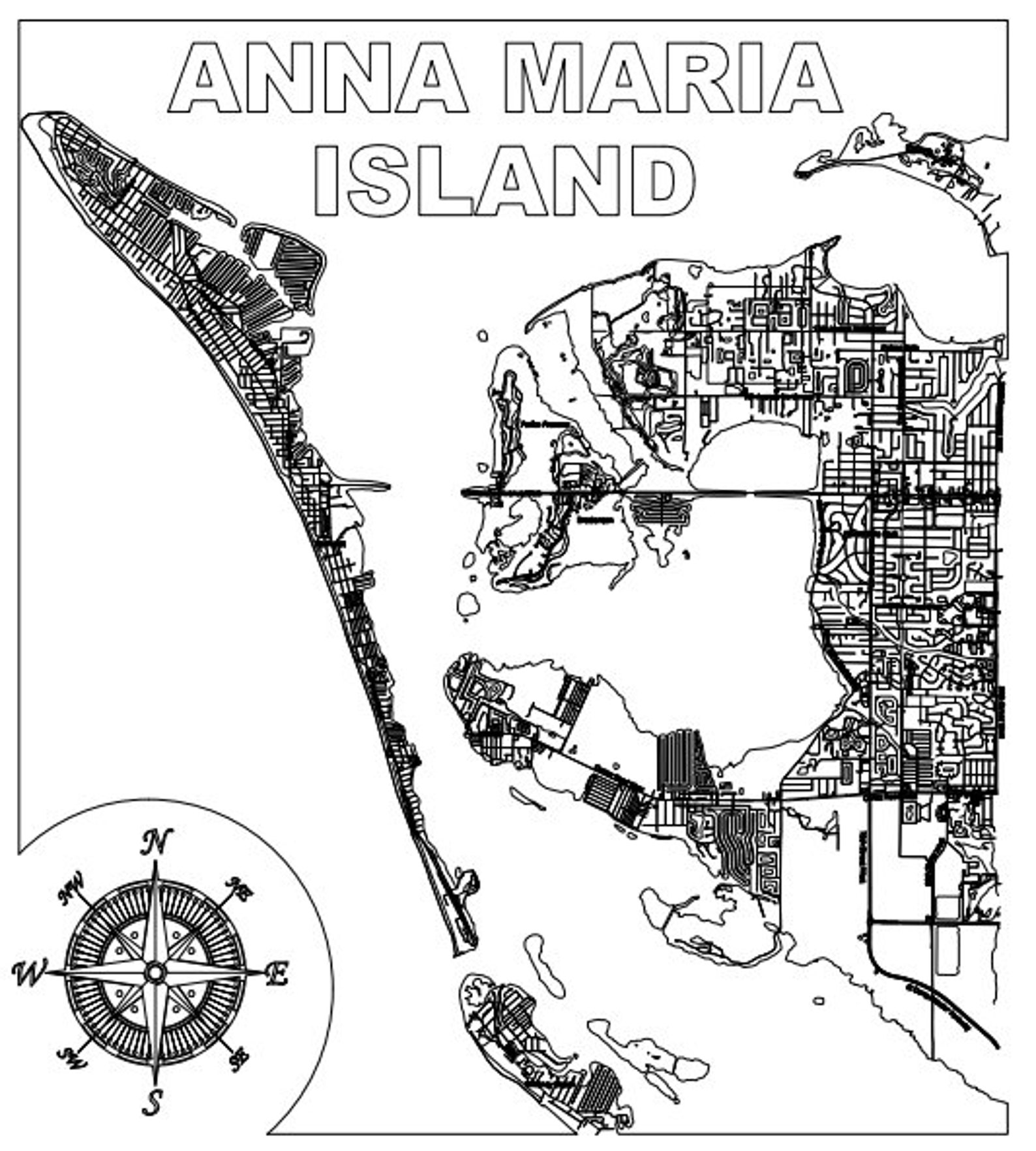 Anna Maria Island Map Svg File Etsy