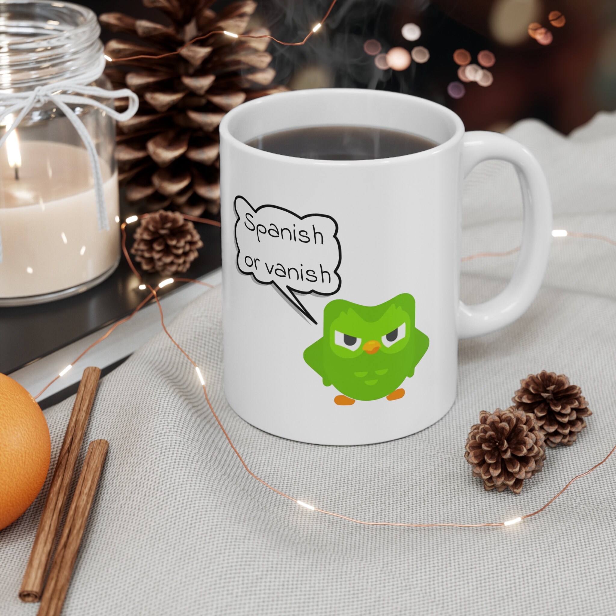 Duolingo Spanish Vanish Ceramic Coffee Cup Funny Meme Tea Etsy UK