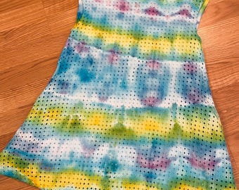 Minivestido teñido anudado reciclado de Izzy & Lola, talla pequeña, teñido a mano, pieza única