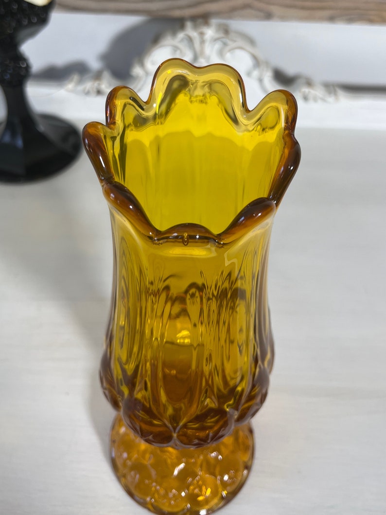 Kanawha Amber Glass Swung Vase Etsy