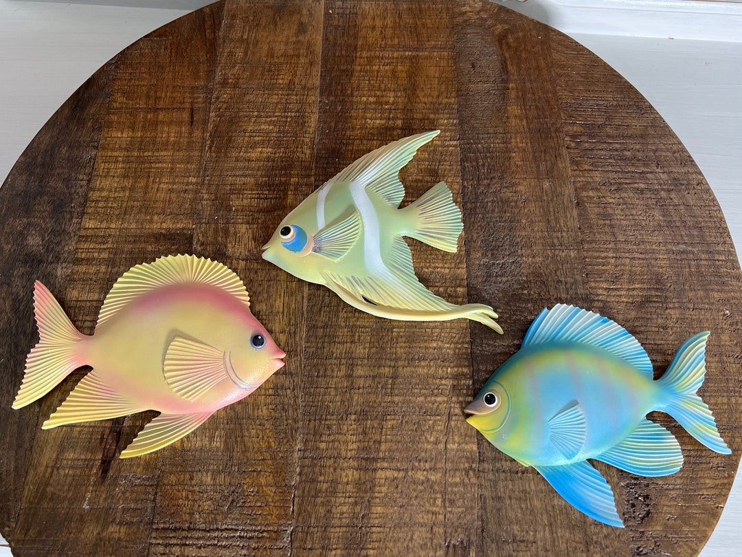 Tropical Fish Wall Decor Set of 3 Made of Resin 1970's Etsy
