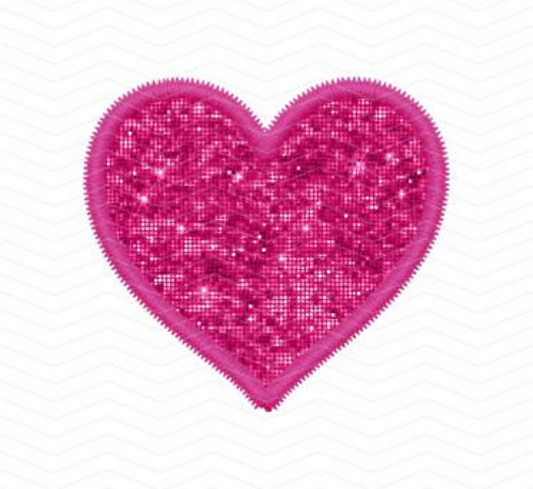 Faux Sequin Heart PNG Faux Emboidery Sparkly Valentine's Day Graphic ...