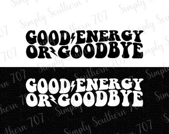 Good Energy PNG Lightning Bolt Retro Graphic Digital Download Good Vibes PNG Download Trendy Design Aesthetic Upload VSCO Y2K Coconut Girl