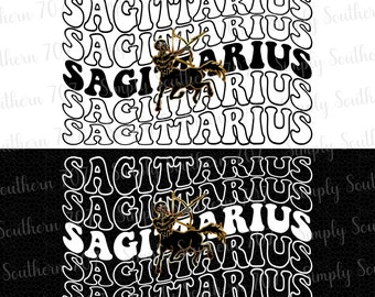 Retro Sagittarius PNG Archer PNG Zodiac Sign Astrology Bundle Digital Downloads PNG Download Astrological Sign Trendy Graphic Aesthetic