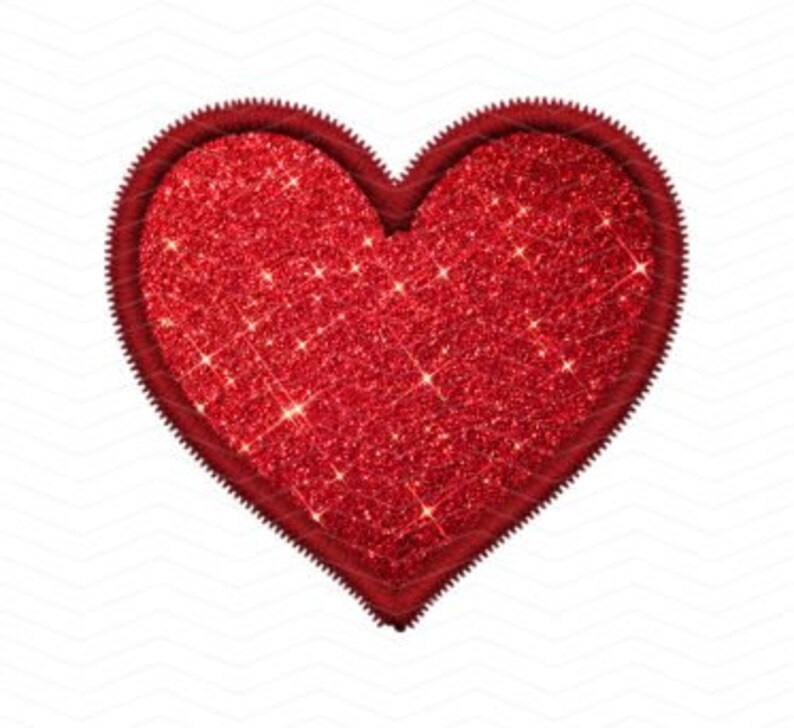Faux Sequin Heart PNG Faux Emboidery Sparkly Valentine's Day Graphic ...