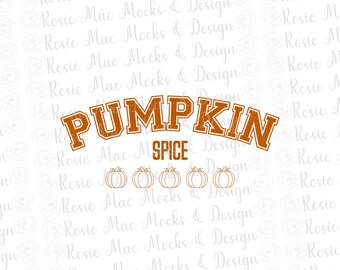 Collegiate Pumpkin Spice PNG Pumpkin PNG Fall Sublimation PNG Cute Fall Digital Download Retro Graphic Instant Download Trendy Design