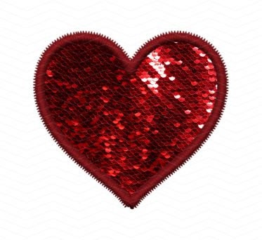 Faux Sequin Heart PNG Faux Emboidery Sparkly Valentine's Day Graphic ...