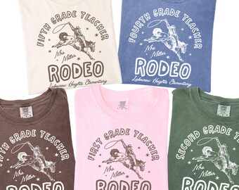 Western Teacher Team Shirt Custom Locations Shirt Personalized First Day of School Spirit Wear, Comfort Colors School Staff Shirt Cowgirl