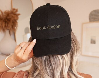 dragon fantasy ladies ball cap book club merch book merch bookish things fantasy reader merch book club book club gift fantasy bookworm