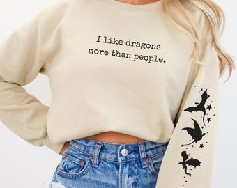 dragon lover sleeve gift booktrovert dragon sweatshirt bookish gift bookish fantasy magic lover reading shirt for women literary sweater