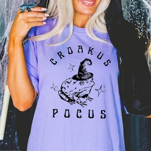 T-shirt drôle d’Halloween grenouille, grenouille Halloween, chemise d’Halloween, cadeau d’Halloween, T d’automne, chemise d’automne drôle chemise d’Halloween de sorcière, Croakus Pocus