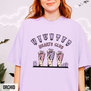 Haunted hearts club t-shirt, spooky season tee, halloween t-shirt, scary halloween shirt, trendy fall shirt, mom halloween t-shirt