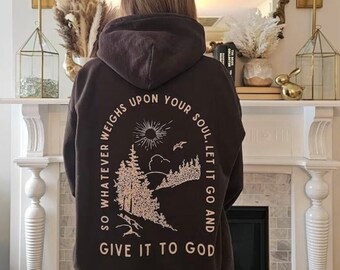 Christian Hoodie gold Christian Sweatshirt Jesus Hoodie Hoodie Jesus Bible Verse Christian Merch Faith Over Fear Bible Shirt god apparel