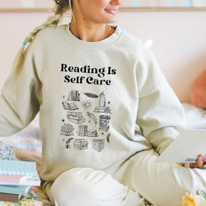 Reading Is Self-Care Sweatshirt bookish things library shirt Bookish Mental Health Hoodie Read More Book Lover Bookworm Romance