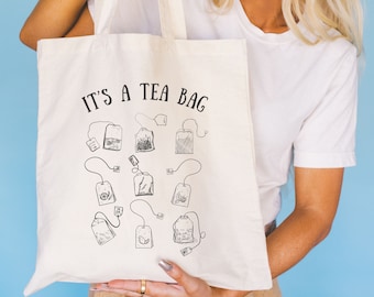 Tea lovers Tea Lover Gift Tea Drinker Gift tea party favors herbal tea tea drinker gifts morning tea bookish tote bag drink tea read books