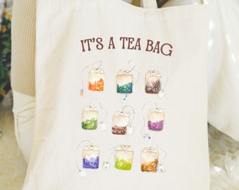 Tea lovers Tea Lover Gift Tea Drinker Gift tea party favors herbal tea tea drinker gifts morning tea bookish tote bag drink tea read books