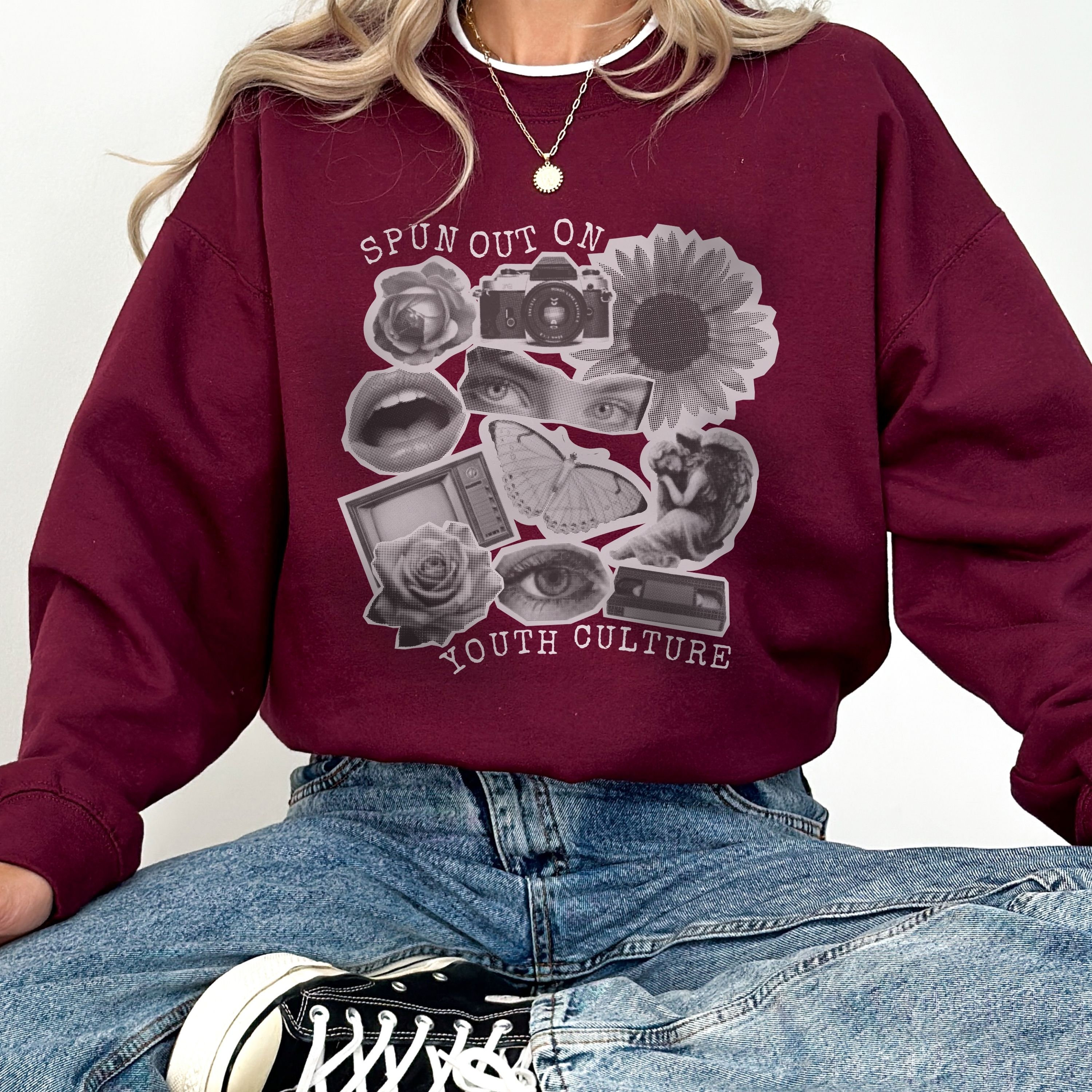 Y2K Dinosaur Knit Sweater — Oversized Fairy Grunge Pullover, Gothic Punk Aesthetic, Yellow (XX-Large)