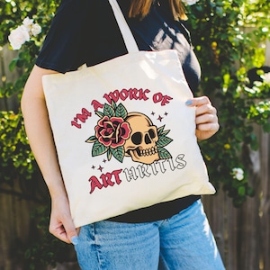 arthritis flare day tote bag gift spoonie Chronic illness invisible illness hidden disability Reusable Canvas Shopping funny autoimmune
