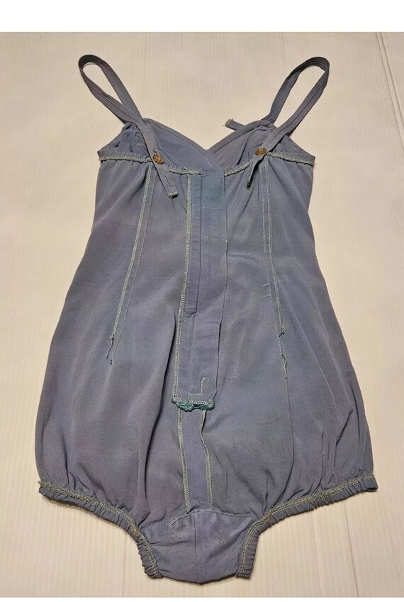 Vintage 40s Baby Blue Ruched Bathing Suit Swimsui… - image 6