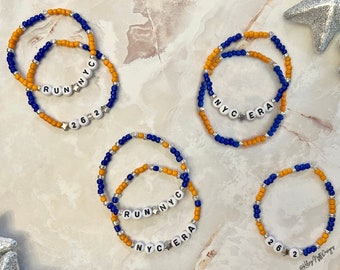 New York City Marathon Beaded Friendship Bracelet | Abbott World Marathon Majors Keepsake, Runner Gift, Commemorative Memorabilia, 42K, 26.2
