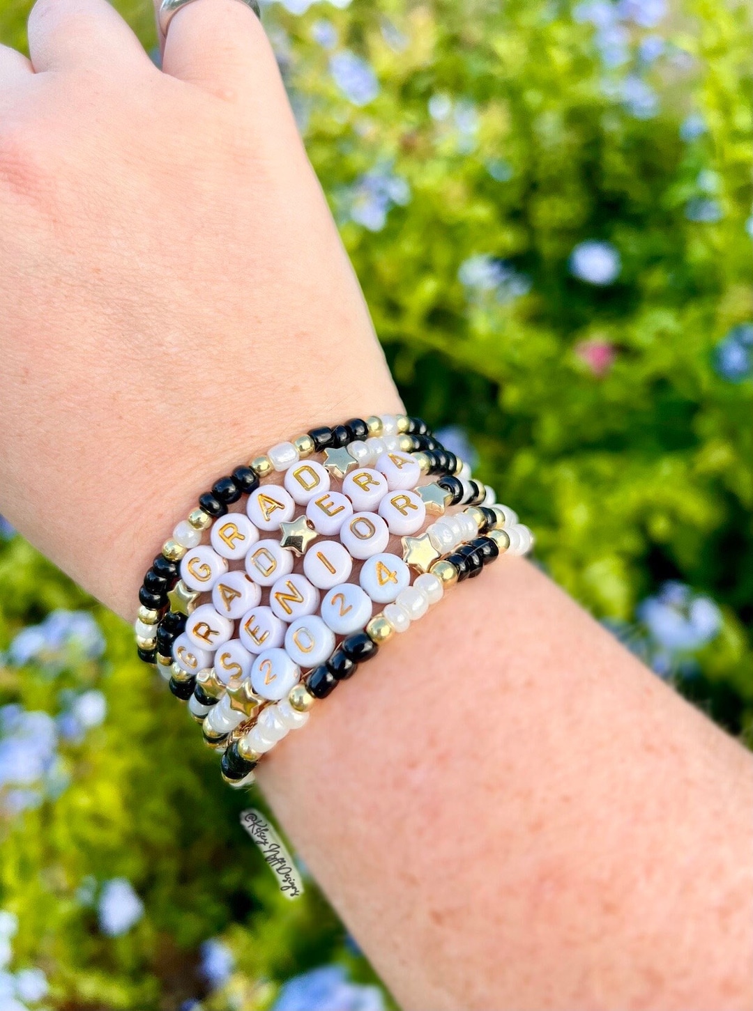 Class of 2026 Beaded Friendship Bracelet Stack | Graduation Gift Idea ...