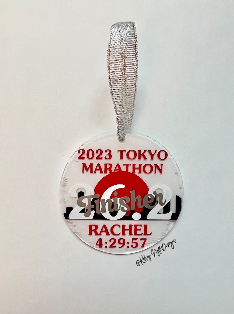 2025 Tokyo Marathon Keepsake Acrylic Ornament Personalized Runner Gifts