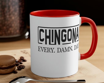 Chingona Latina Coffee Mug, Two-Tone Accent Mug