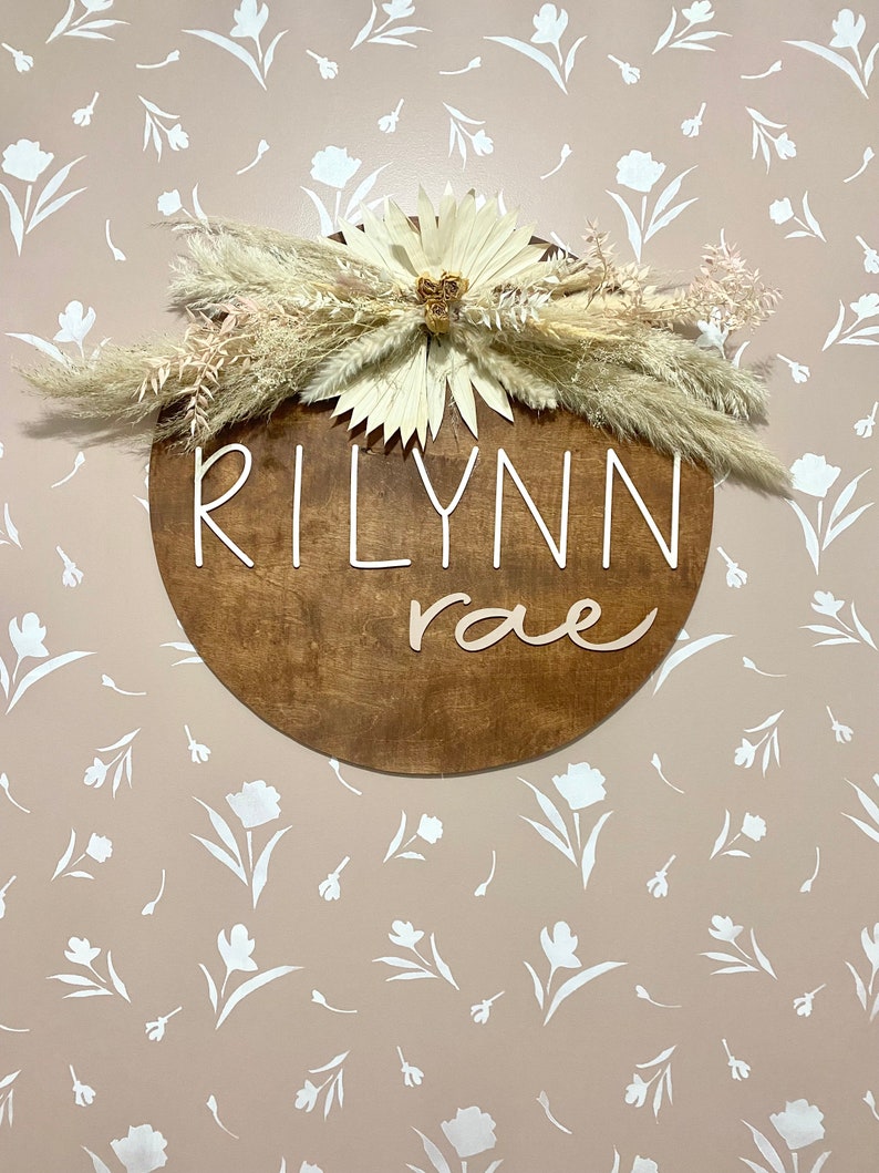 Wooden Round Nursery Name Signs Round Name Sign Custom Etsy