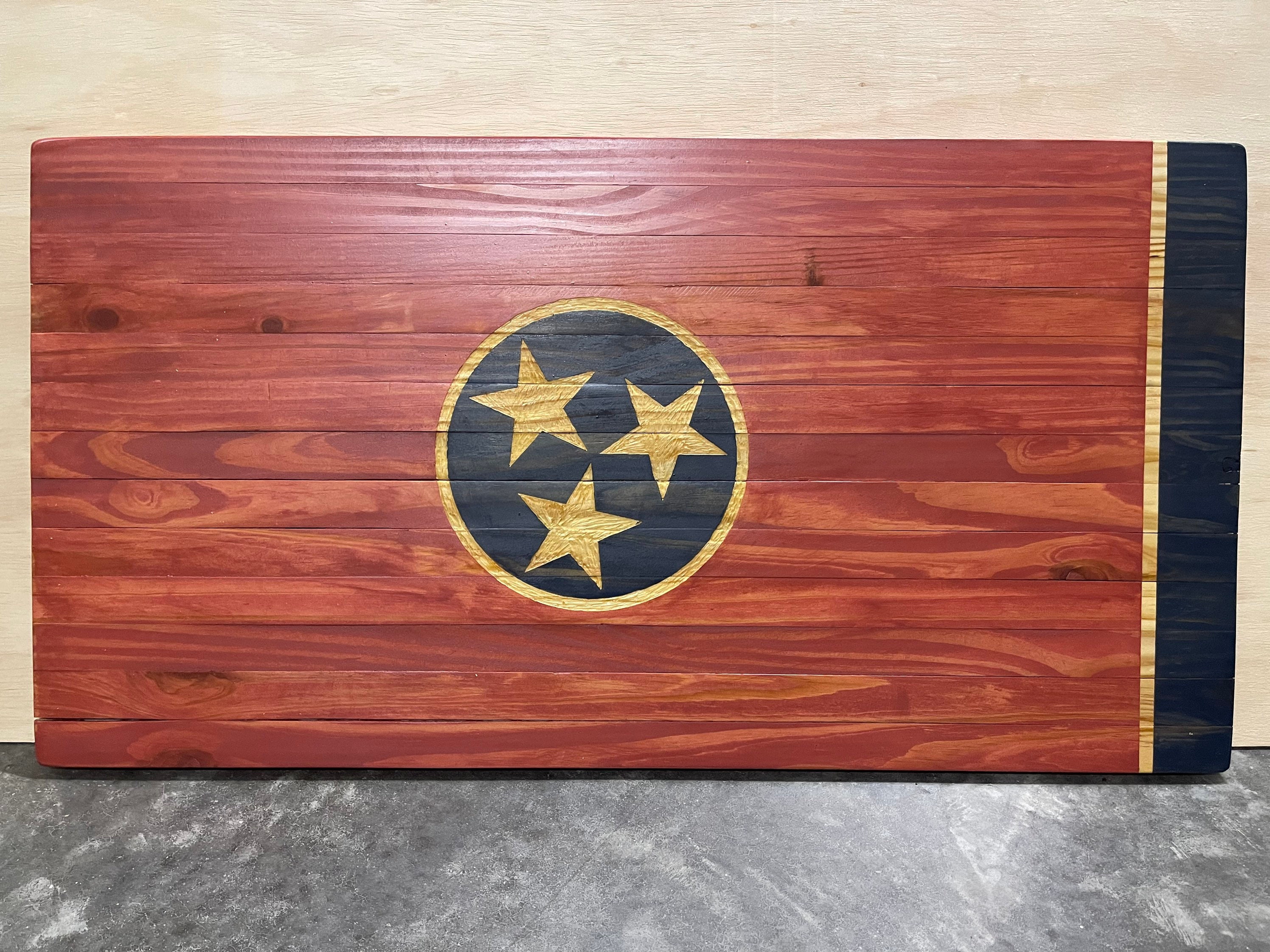 Tennessee Tristar State Flag Wooden Rustic Flag Etsy