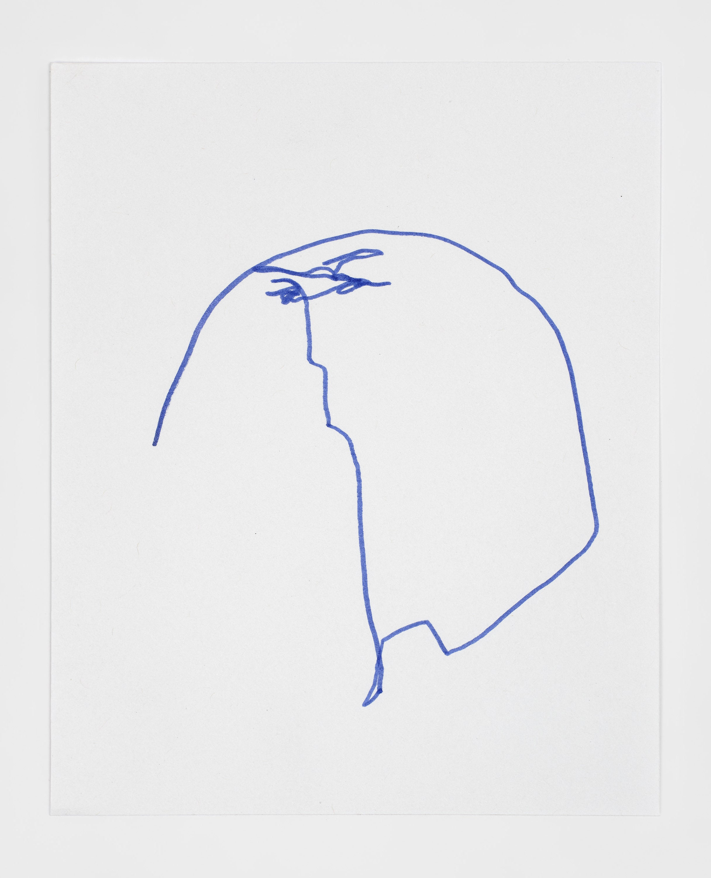 Blue Ink Line Blue Ink Line Art Drawing: Abstract Minimalist Wall Art