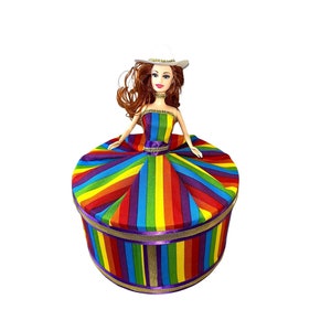 Rainbow Doll Box, Jewelry Box, Trinket Box, Decorative Box, Memory Box, Keepsake,  Unique Gifts