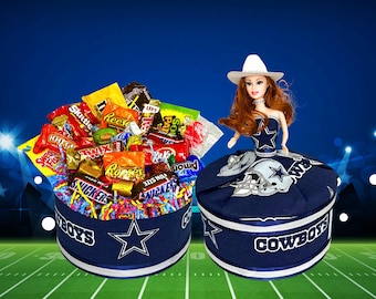 Dallas Cowboys Fan Box, Cowboys Football Box, NFL Gift Box for Fans Parties, Dallas Sport Box Gift for Her, Sports Keepsake