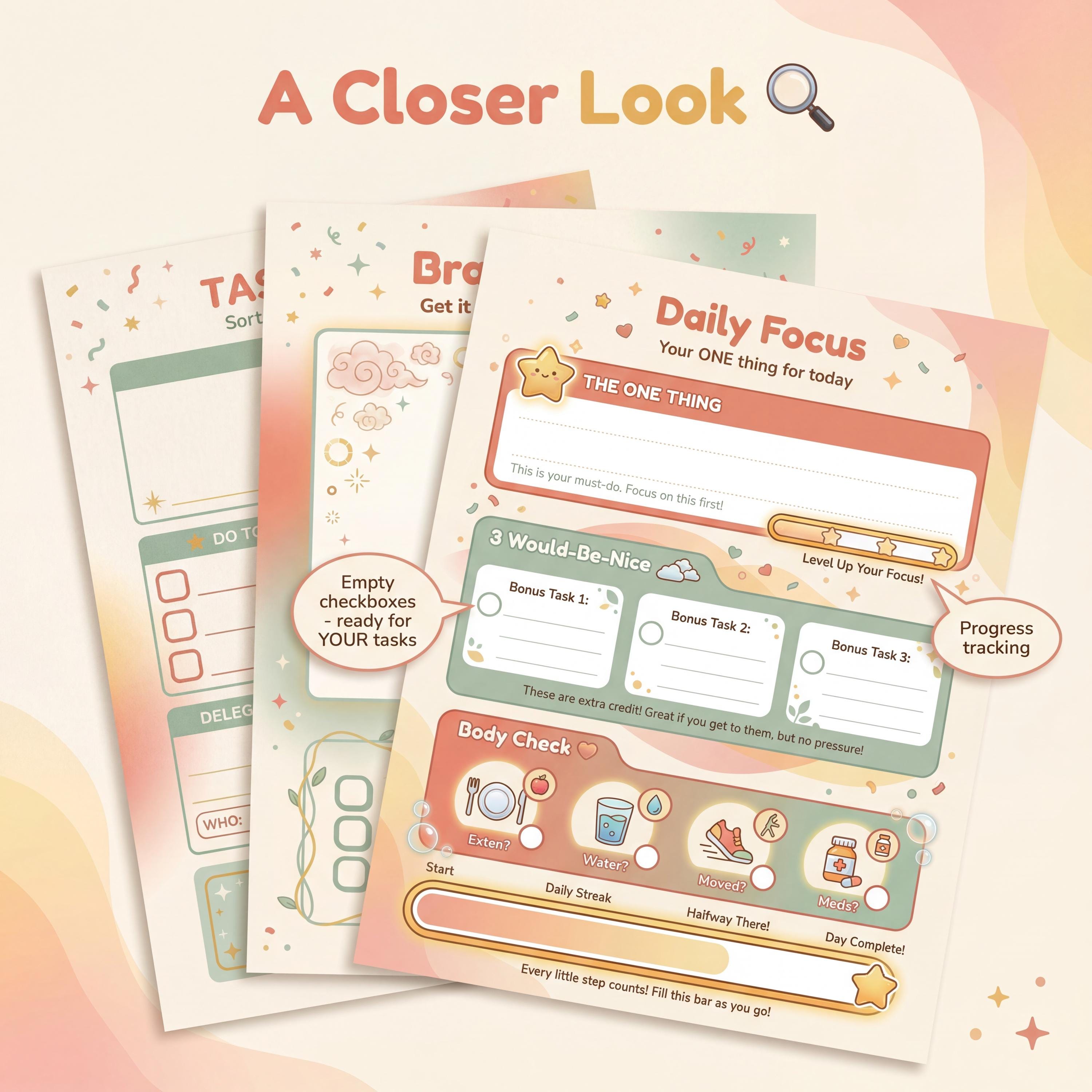 ADHD Focus Planner | Dopamine-friendly Printable Toolkit (digital ...