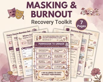 ADHD Masking Burnout Toolkit | Unmasking Guide & Boundary Scripts (Digital Printable PDF)