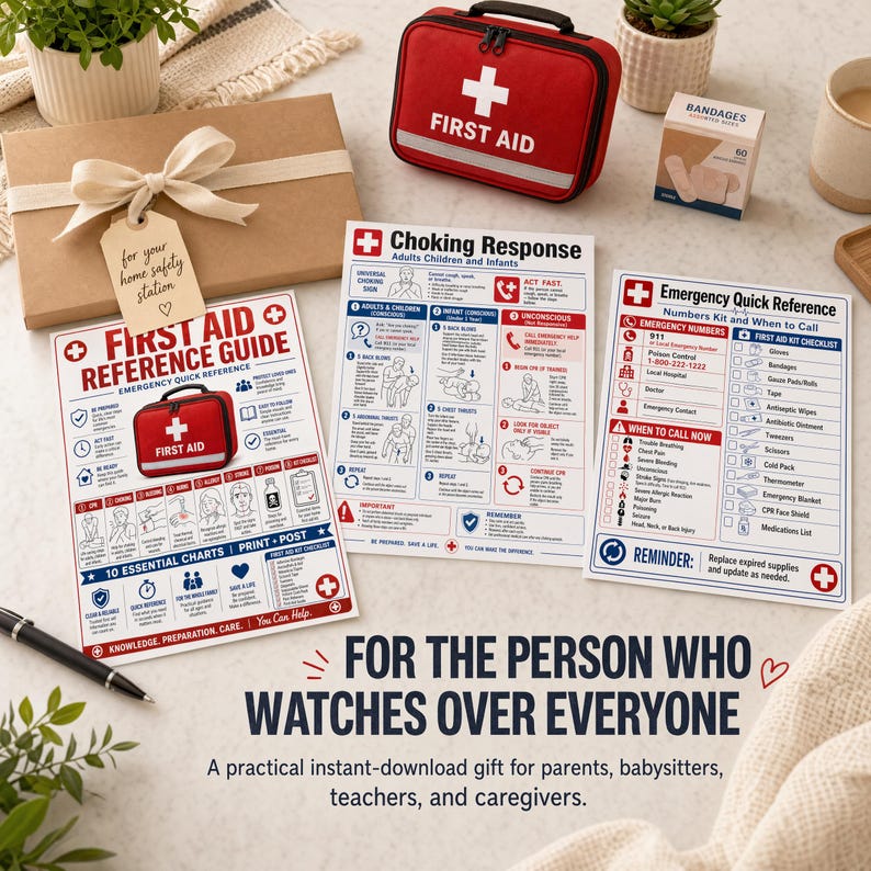 First Aid Quick Guide.pdf First Aid Guide | Emergency Reference Charts (digital Download) - Etsy
