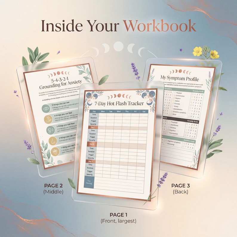 Wechseljahre-Reset Arbeitsheft | Perimenopause Ratgeber | Hot Flash-Tracker | Skizzenbuch | Digitaler PDF-Download Bild 6
