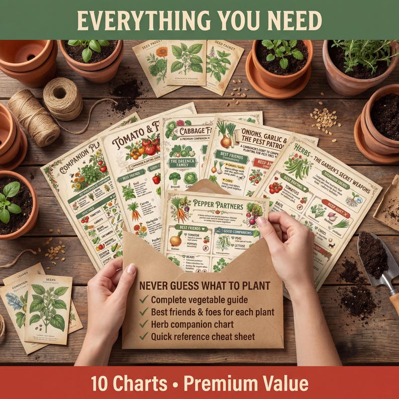 Companion Planting Guide | Vegetable Garden Charts (Digital Download) image 2