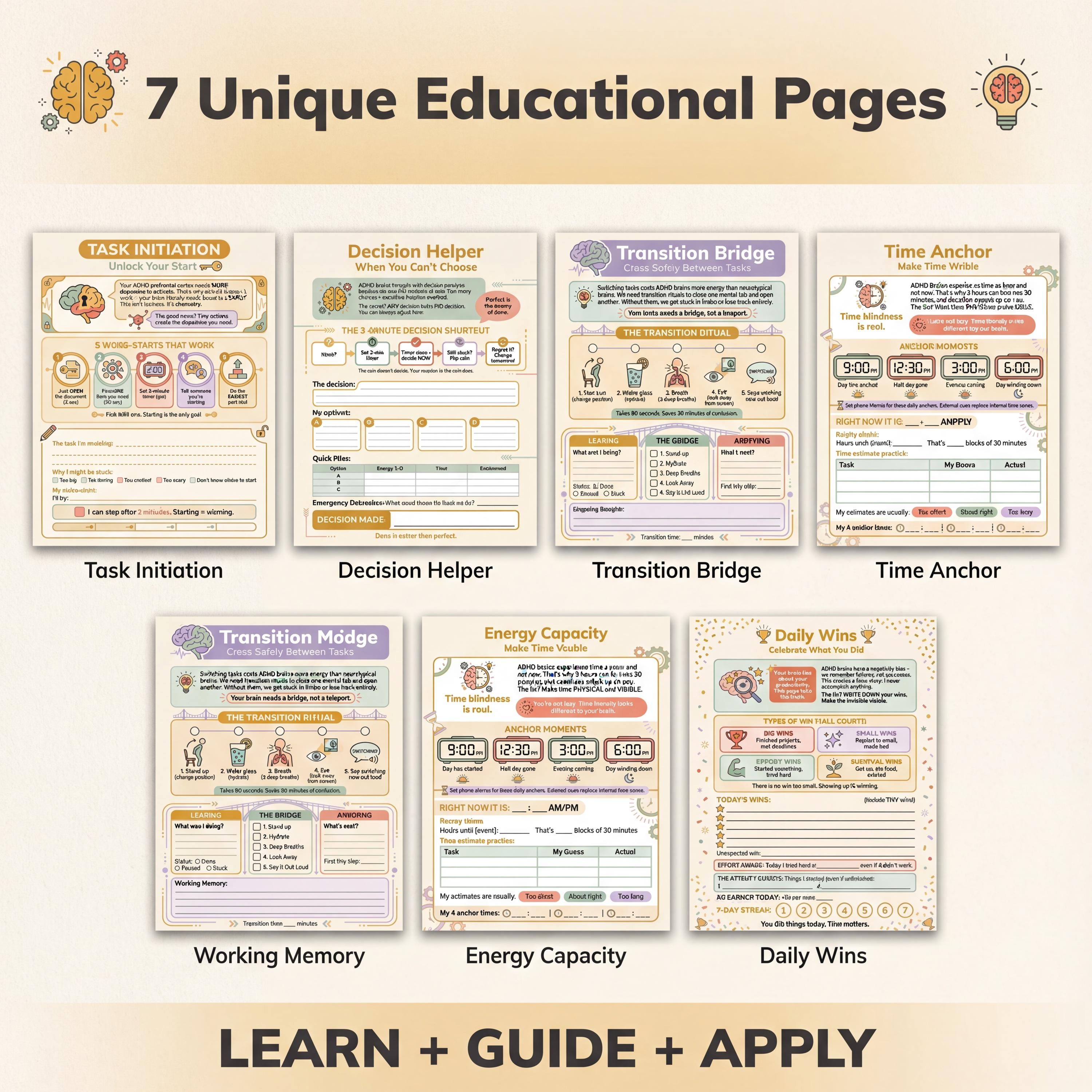 ADHD Executive Function Toolkit | Task Planner (digital Download ...