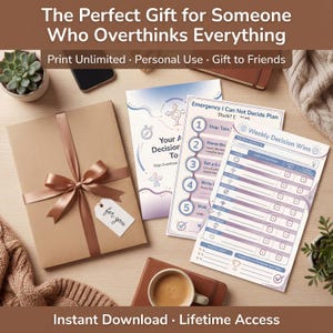 ADHD Decision Fatigue Toolkit - 12-Page Choice Overload Workbook & Decision Making Planner makes a thoughtful gift for adults and teens with ADHD - instant download, personal use license, ready to print and plan and track your progress