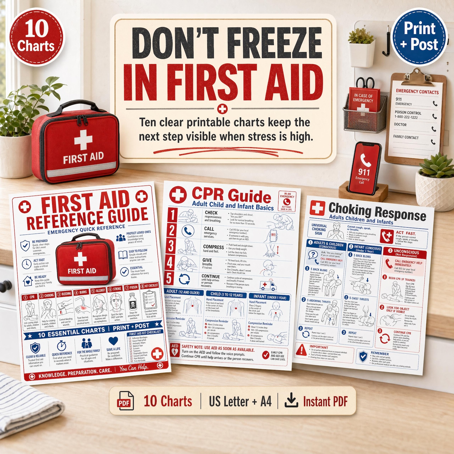 First Aid Guide | Emergency Reference Charts (digital Download) - Etsy