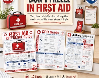 First Aid Guide | Emergency Reference Charts (Digital Download)