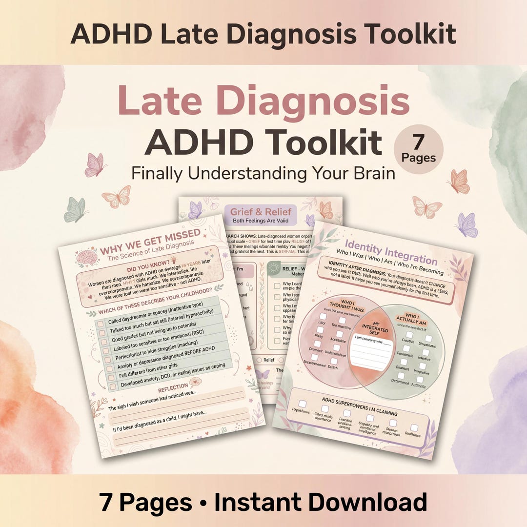 ADHD Late Diagnosis Toolkit for Women | Self-compassion Journal ...