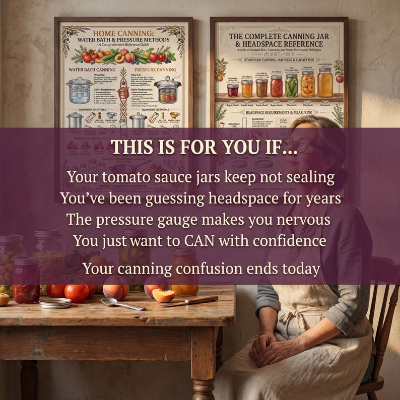 The Complete Home Canning & Preserving Guide - 10 Reference Charts is perfect for home cooks and kitchen enthusiasts who want a beautiful reference at a glance