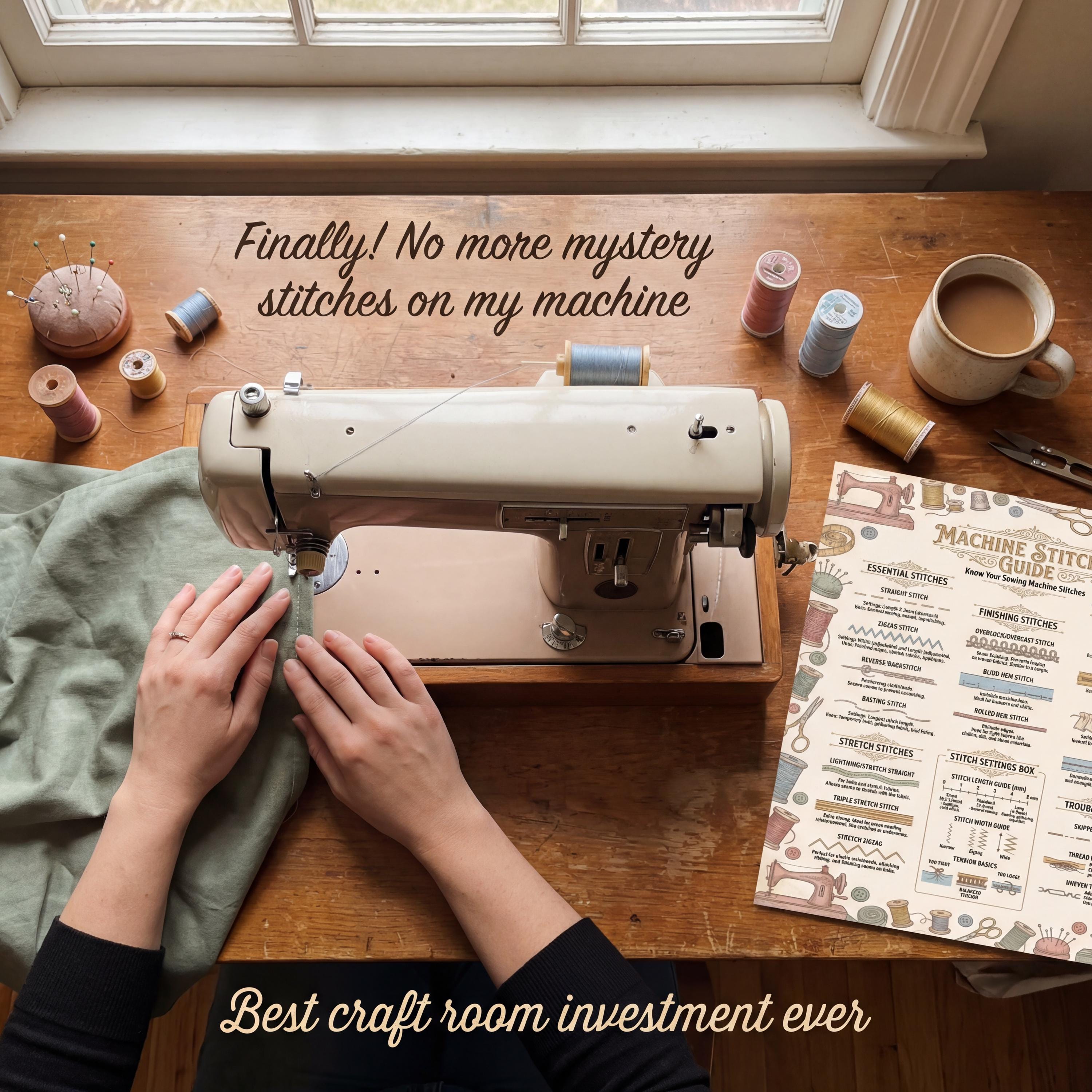 Sewing Machine Reference Guide Sewing Reference Guide | 5 Charts | Hand Stitches Machine Fabric Needle ...
