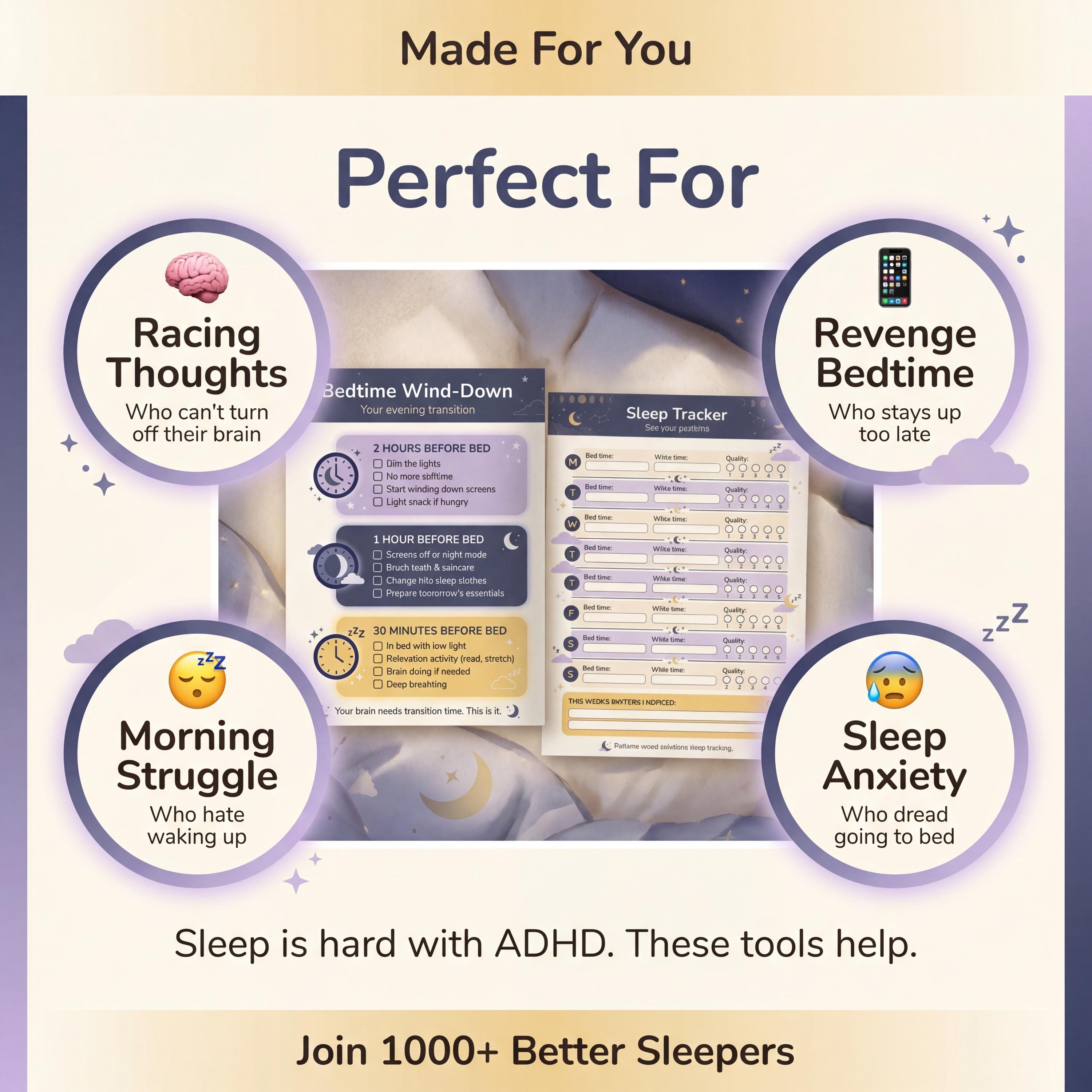 Adhd Sleep Routine ADHD Sleep Toolkit | Bedtime Routine Planner, Sleep Tracker (digital ...