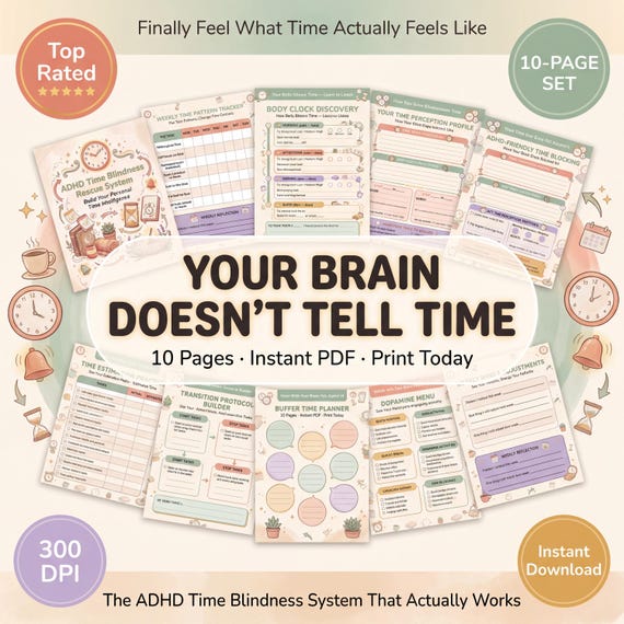 ADHD Time Blindness Toolkit for Adults: Lateness Prevention, Transition Protocols & Estimation Training PDF