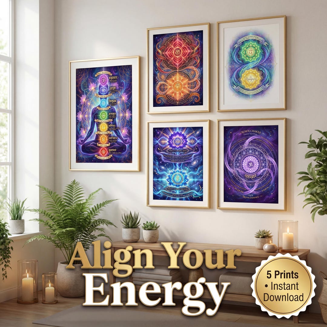 Chakra Art Prints | 7 Chakras, Energy Healing, Yoga Decor (digital ...