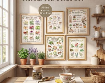 Kräutertee Ratgeber Kunstdrucke | Küche Wellness Decor (Digitaler Download)