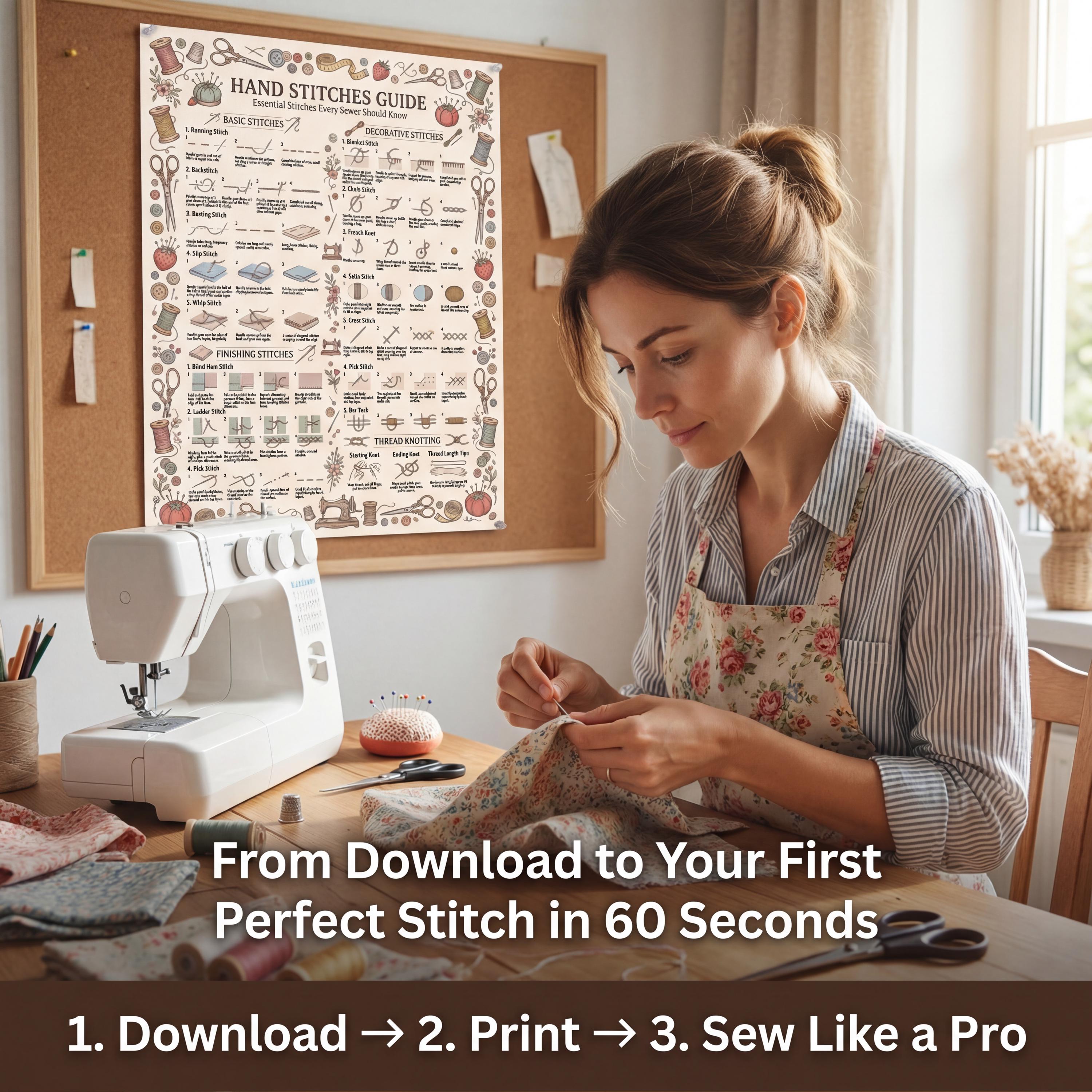 Sewing Machine Reference Guide Sewing Reference Guide | 5 Charts | Hand Stitches Machine Fabric Needle ...